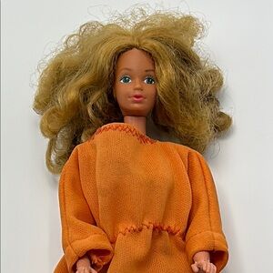 Barbie Doll Vintage  with Orange Dress and Blonde Hair